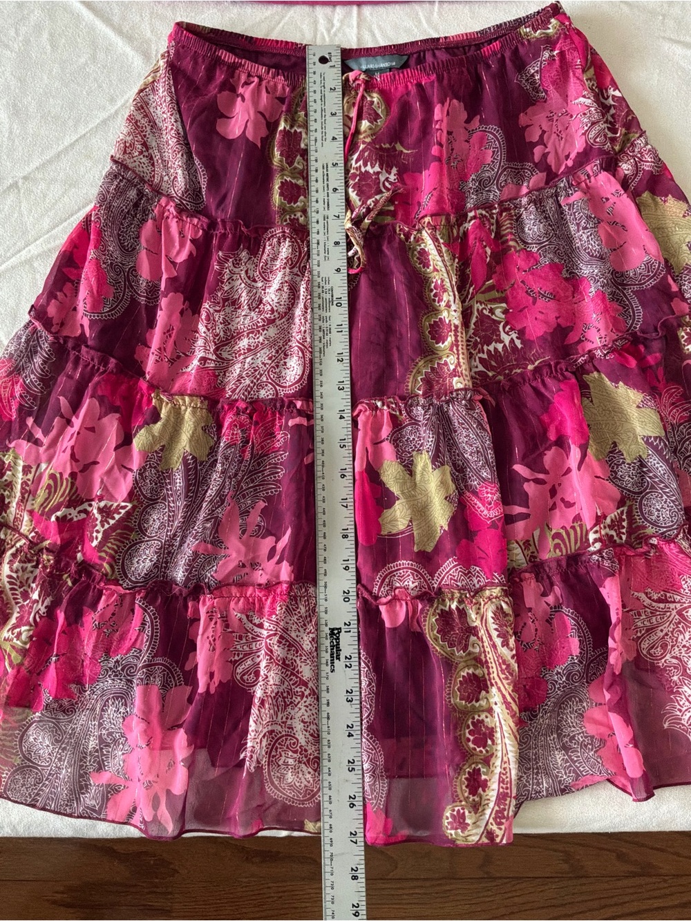 ******* Hot Pink Tee with Floral Tiered Maxi Skirt b7 ******* - Picture 4 of 9